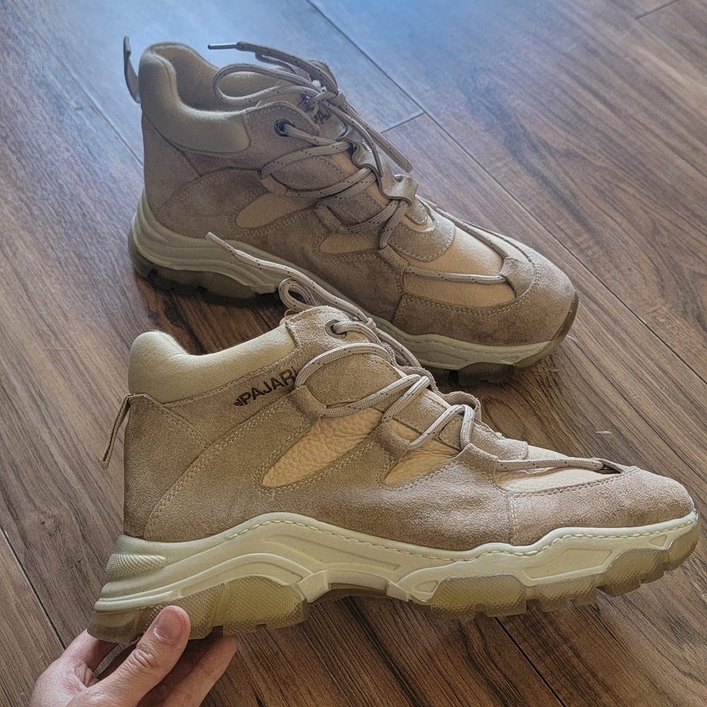 Pajar 40 Tan Cream High Top Sneakers Shoes Workout Khaki